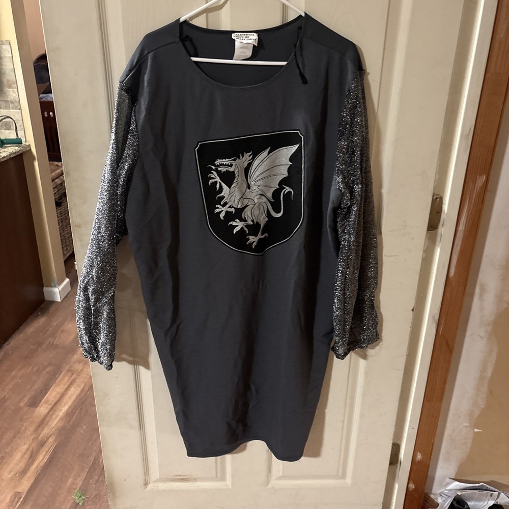 California Costumes Medieval Knight Tunic Adult One Size Black Dragon 01620